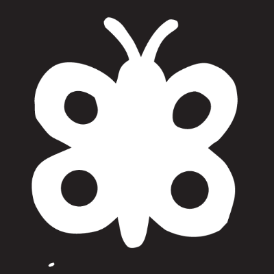 Black and white image of butterfly