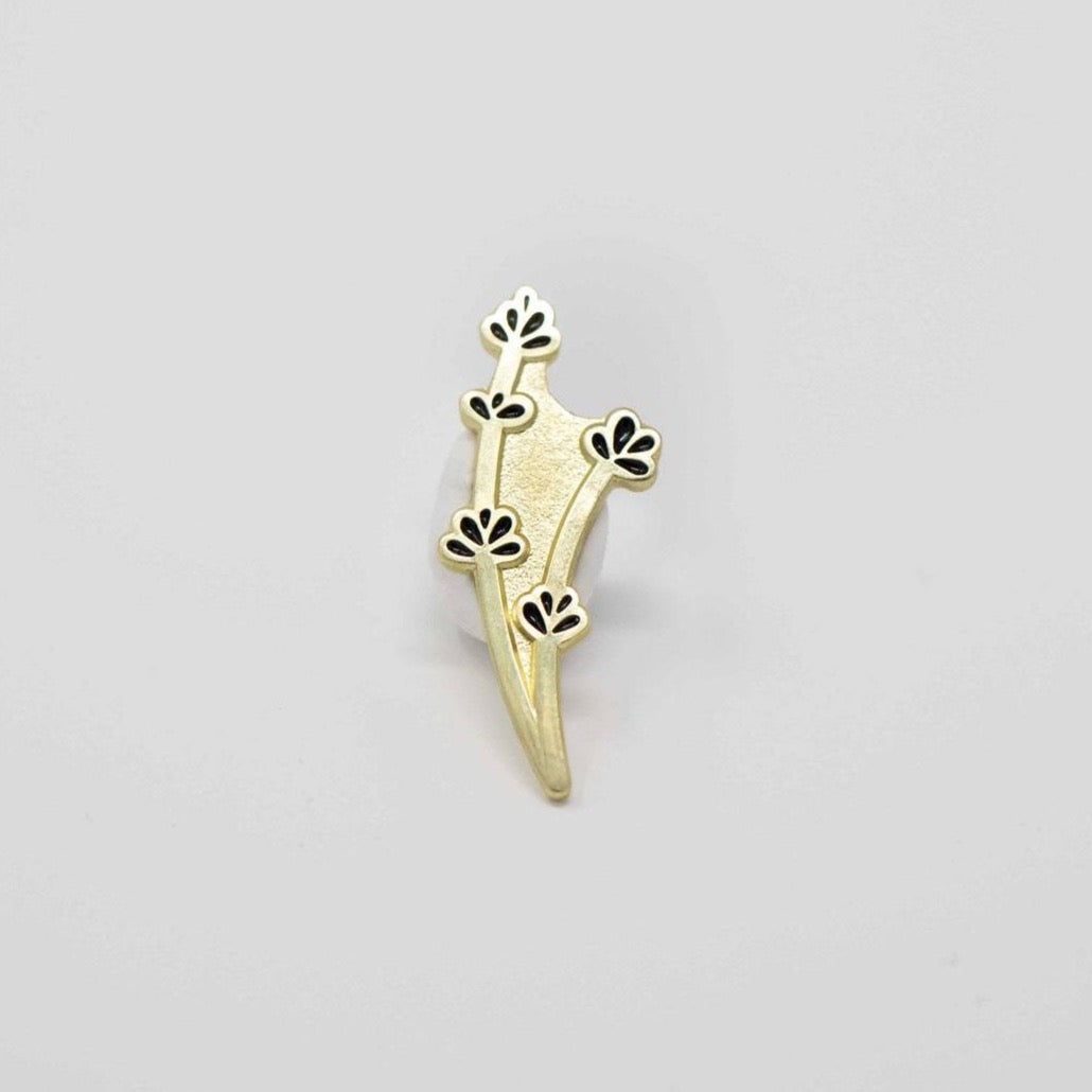 Gold lavender stem pin